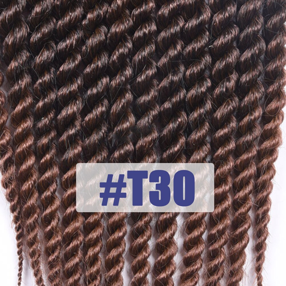Alororo Havana Mambo Twist Crochet Braids 12'' 18'' 22'' Synthetic Hair Extension for Braids High Temperature Fiber Afro Braid: T30 / 18inches