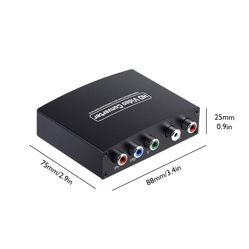 1080P HDMI-compatible to RGB Component 5 RCA YPbPr Video R/L Audio Converter Adapter For PC DVD HDTV Monitor Projector Splitter