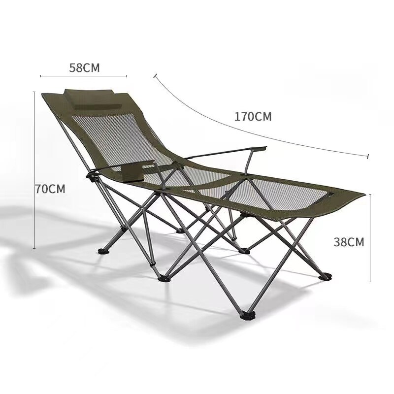 Camping Vouwen Bed Fauteuil Enkele Bed Kantoor Lunch Bed Draagbare Outdoor Vouwen Fauteuil Begeleidende Bed Te Dragen: 170cm J