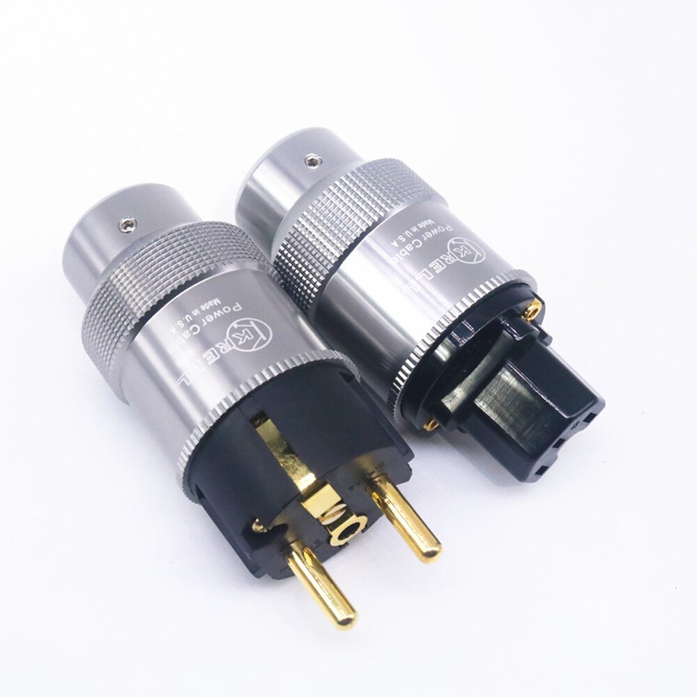 Tertullus Rhodium High-end Stekker En Koudeapparaatstekker – 1 Paar Voor Audiokabels Tot 18mm (verguld/PE)