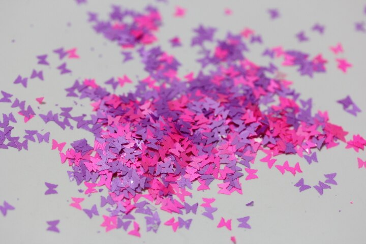 Neon- Rosa Lila mischen Lösungsmittel beständig Schmetterling funkeln Pailletten für Nagel Kunst und Andere DIY dekoration