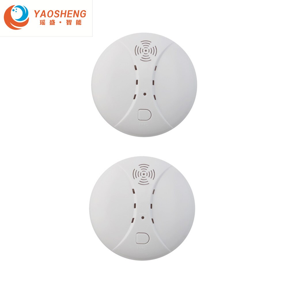 High Quatity 433MHZ Wireless Fire Alarm Sensor Fire Protection Smoke Detector for Indoor Kitchen Home Alarm Security System: 2pcs