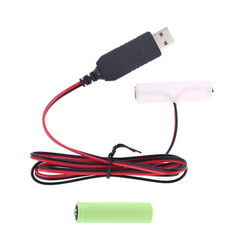 Battery Eliminator USB Power Supply Cable Replace 1.5V AA Battery For Radio Electric Toy Clock LED Strip Light Calculator: PURPLE
