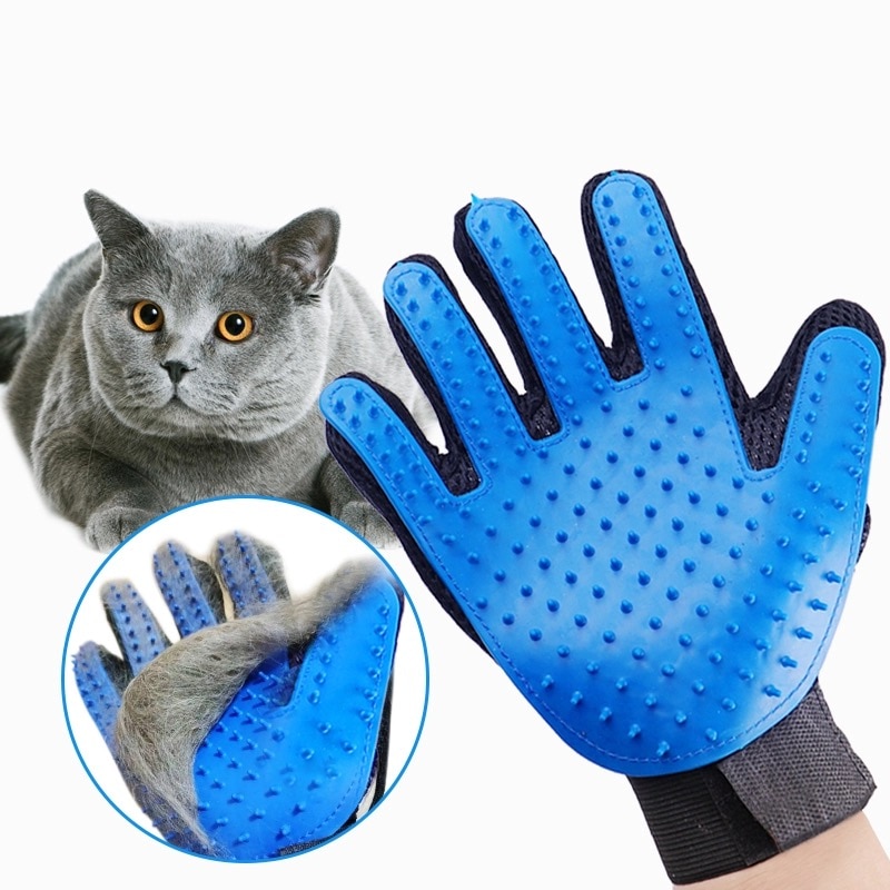 Huisdier Kat Grooming Handschoen Voor Katten Honden Haar Deshedding Borstel Kam Handschoen Voor Huisdieren Hond Vinger Reiniging Massage Handschoen