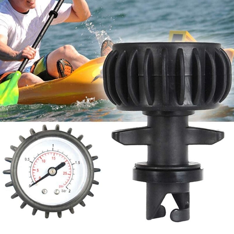 Kayak Barometer,30PSI Rubber Dinghy Air Pressure Gauge Measurement Inflatable Boat Kayak Single Barometer with Hand Pump