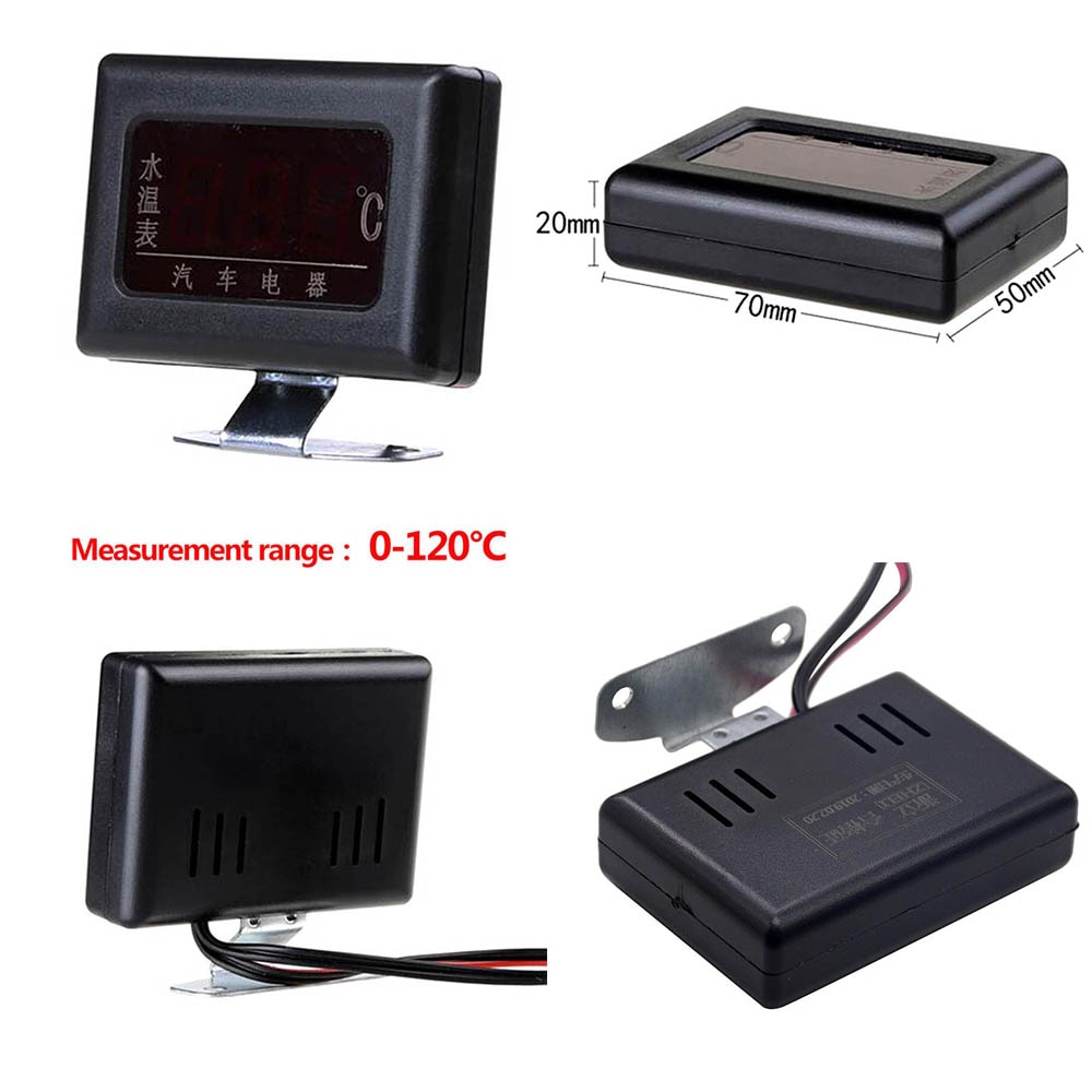 1PC 12V 24V Universal Digital Water Temperature Gauges for Car + Water Temperature Sensor Head Plug 10MM 12 14 MM 16MM 17MM 21MM
