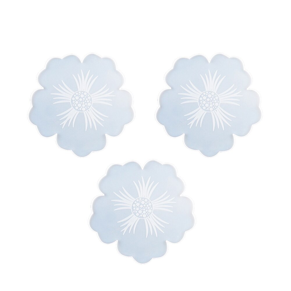 3Pcs Coaster Molds for Resin Casting Flower Epoxy Craft DIY Coaster Making Molds: Default Title