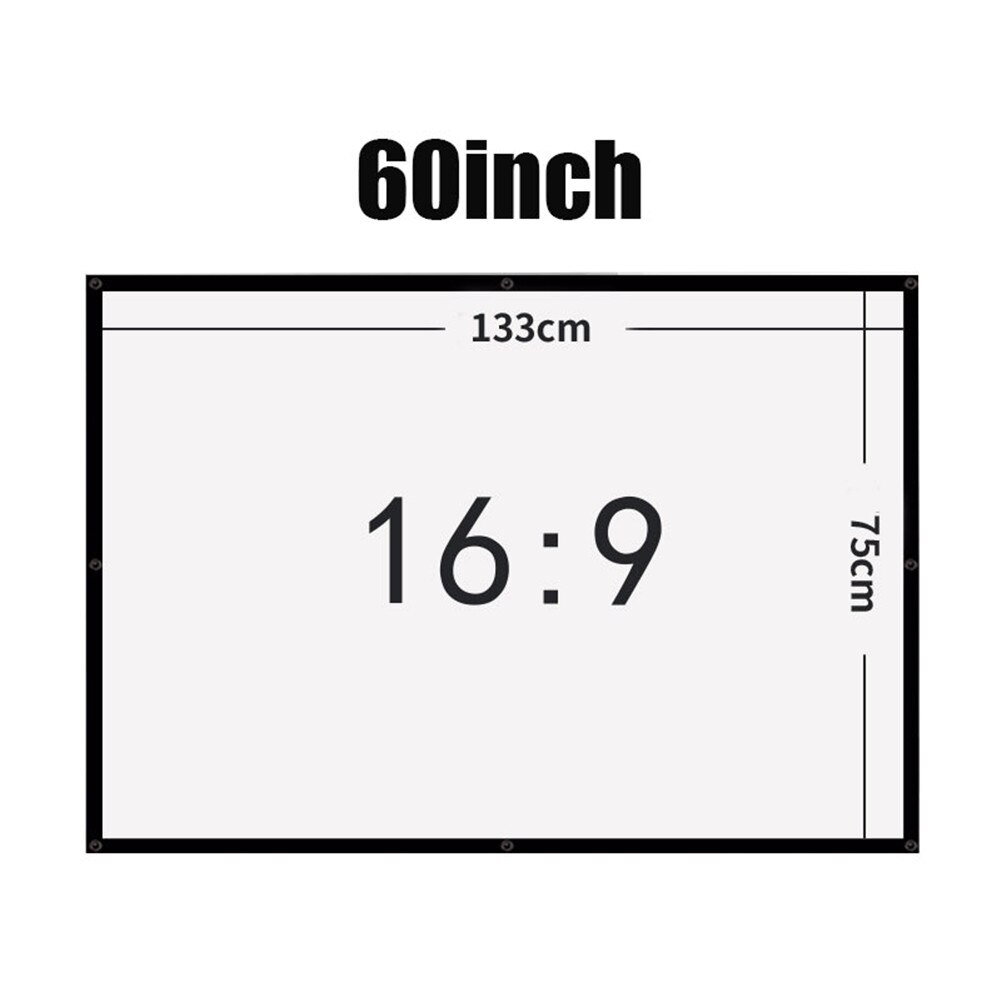 60/72/84/100/120 Inch Projector Screen Hologram Portable Home Cinema Folding Movie Screen HD Crease-resist DJA88: 2