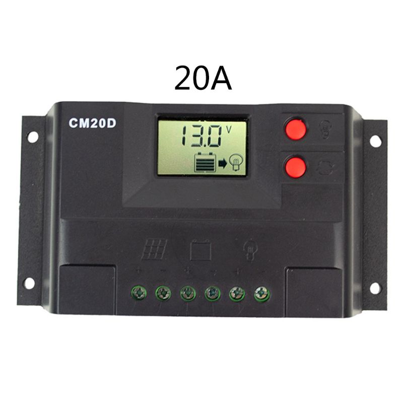 10-40A Solar Panel Controller Charge Regulator Battery Protection 12V 24V Auto Switch for PV System Timer Control: 20A