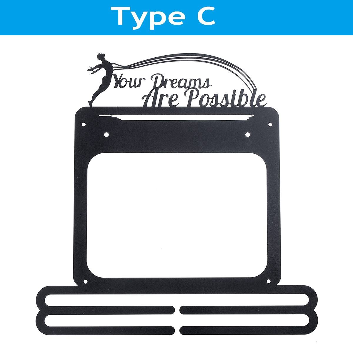 Holdbart stål medalje bøjle medalje holder display stativ løb svømme gymnastik maraton cykel sport medalje hjem dekoration: C