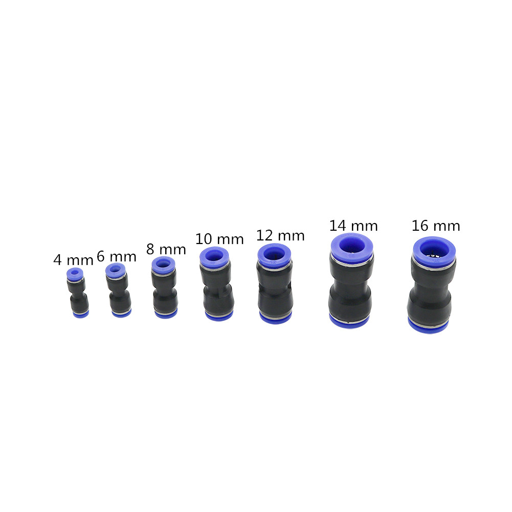 Air Pneumatic 4mm 6mm 8mm 10mm 12mm 14mm 16mm OD Hose Tube One Touch Push Into Straight Gas Connector Slip Lock Quick Coupling
