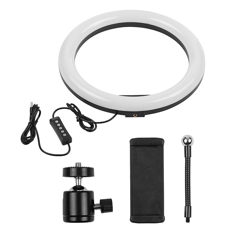 Led Ring Light Rgb Kleurrijke Dimbare Usb Ring Licht Voor Live Video 13 Inch/33Cm Met Telefoon Clip