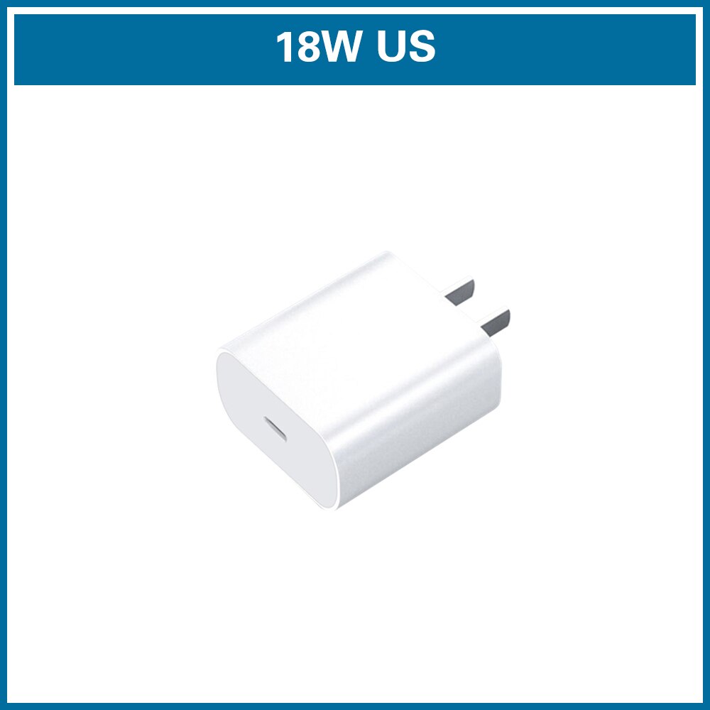 PD 20W USB-C Power Adapter Charger US EU Plug QC4.0 18W Smart Phone Fast Charger for iPad Pro Air iPhone 12 mini 11 Pro Max Xs X: 18W US