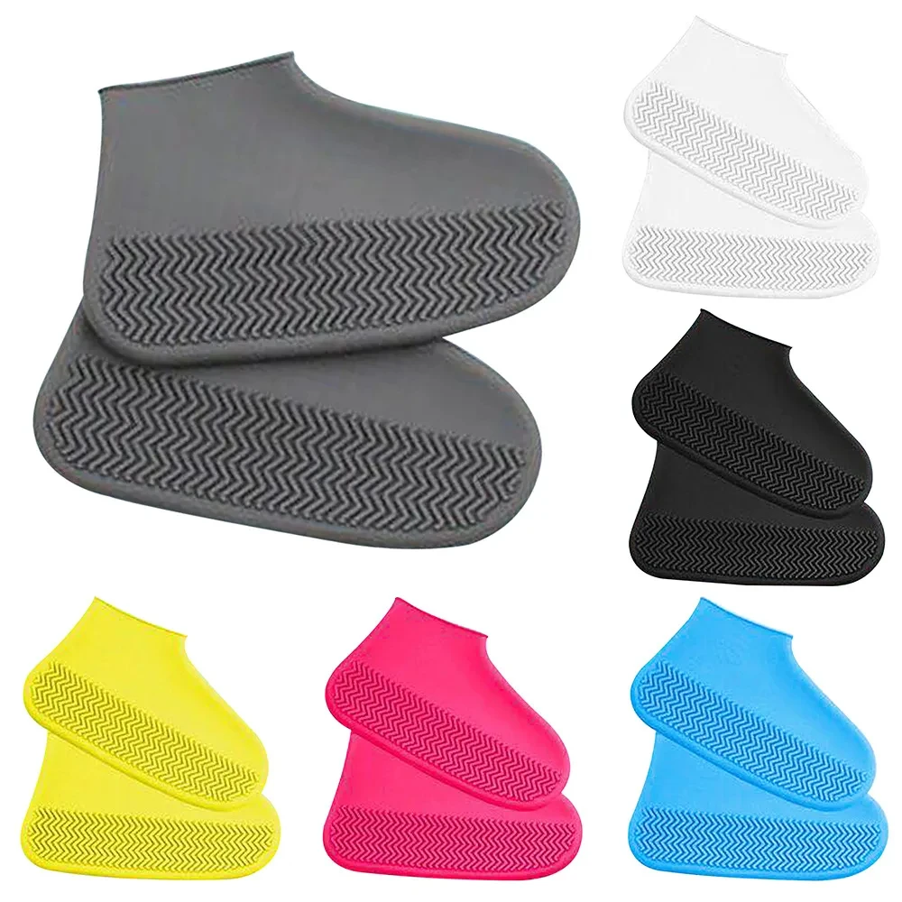 1 par de cubrezapatos de goma para botas de lluvia para uso en exteriores, cubrezapatos impermeables de silicona, cubrezapatos para días lluviosos, lluvia antideslizante reutilizable