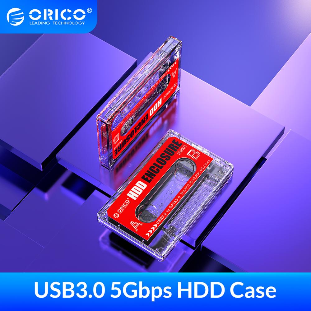 Orico 2.5 Inch Transparante Hdd Ssd Case Sata Iii Naar Usb 3.0 Externe Solid State Harde Schijf Doos 5Gbps 6Tb Harde Schijf Behuizing