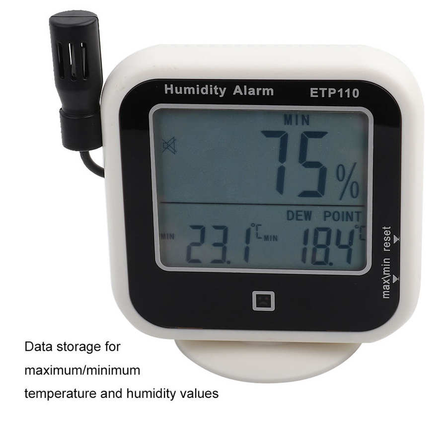 Etp 110 digitalt termohygrometer fugtighed dugpunktsmåler til hjemmet/laboratorium