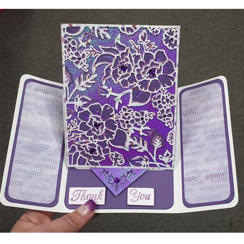 Flerlags bakgrunn skjæring dør blomster tulipan påfugl kirke fiske scener døcut for gjør-det-selv scrapbooking papirkort