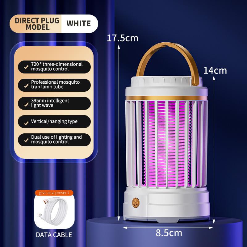 Xiaomi – lumière anti-moustiques, grande capacité, piège à moustiques à ondes lumineuses, silencieux, puissant, choc électrique, 2000mAh: Lavande