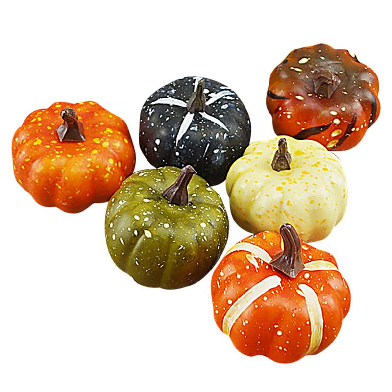 6 stk halloween pumpkinfake grøntsagssimulation halloween kunstig græskar diy håndværk hjem fødselsdagsfest bryllupsdekoration: Multi