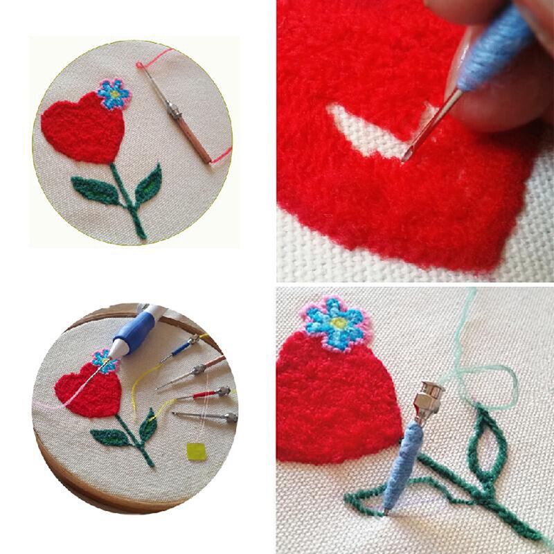 5 PCS/Set Embroidery Stitching Punch Needle Handmade Sewing Tool Set Craft Tools DIY Embroidery Needle