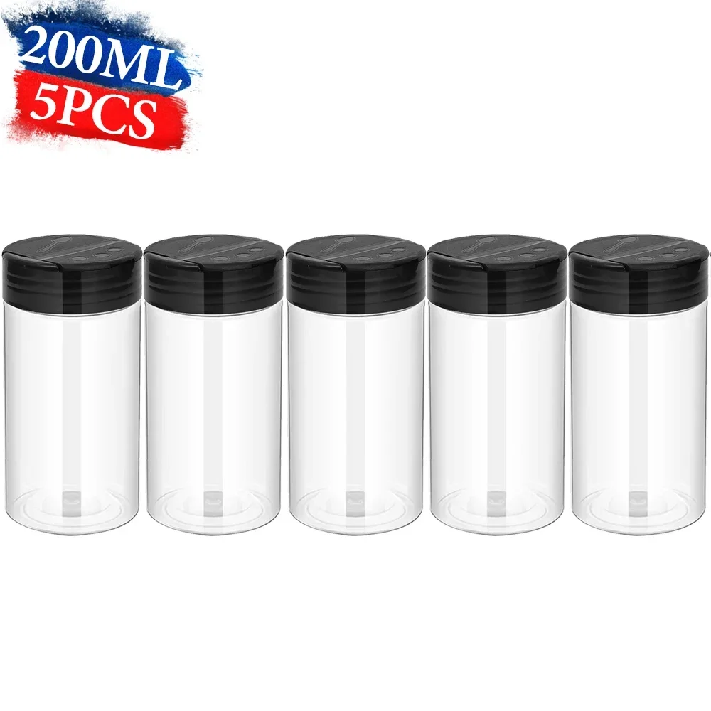 Hurtownia kuchenna Plastikowe słoiki na przyprawy z pokrywkami robić shakerów Pusta słoje na sól i pieprz Przechowywanie przypraw Pojemnik na butelki z przyprawami robić grillowania: Kości słoniowej