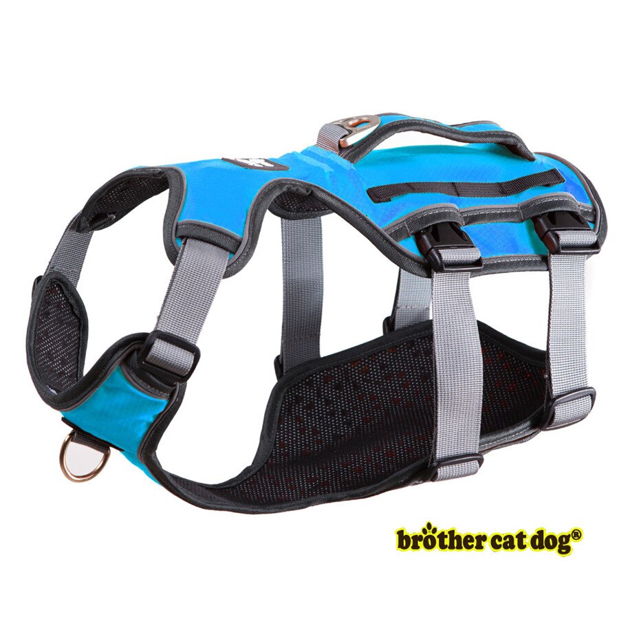 Hond Harness Training Vest Voor Medium Grote Honden Verstelbare Sterke Outdoor Avontuur Reizen Harnas Pitbull 8816: L / blue