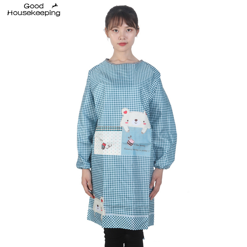 Apron Waterproof And Oil Proof Ogown Long-Sleeved Men And Women Adult Overalls Kitchen Home Service Overalls