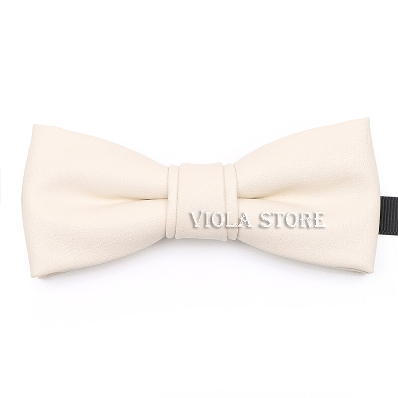 Cool PU Leather Bowtie Solid Classic Beige Pink Vintage Brown Red Green Blue Men Women Nightclub Party Butterfly Accessory: 13