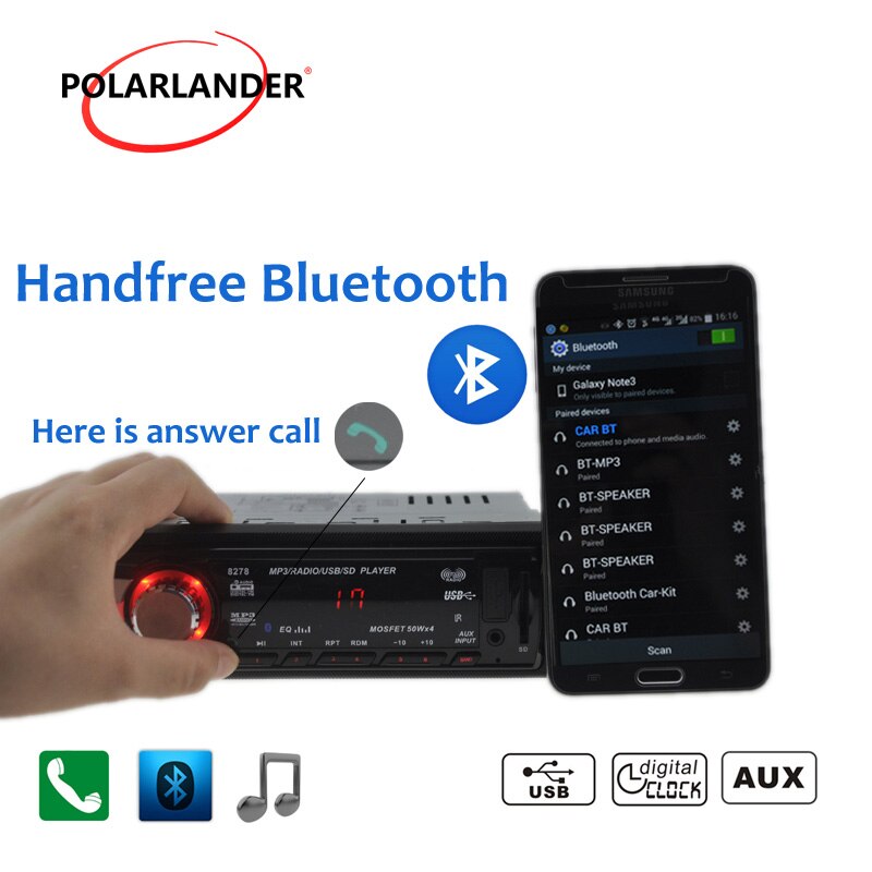 radio cassette player 1 din 12V bluetooth handsfree car mp3 player radio stereo audio sd card/usb/AUX IN/answer Autoradio
