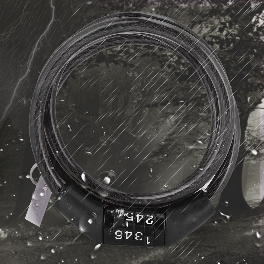 Anti-theft Bike Mountain Bicycle Chain Lock Cable Steel Lock Safety Fixed Password