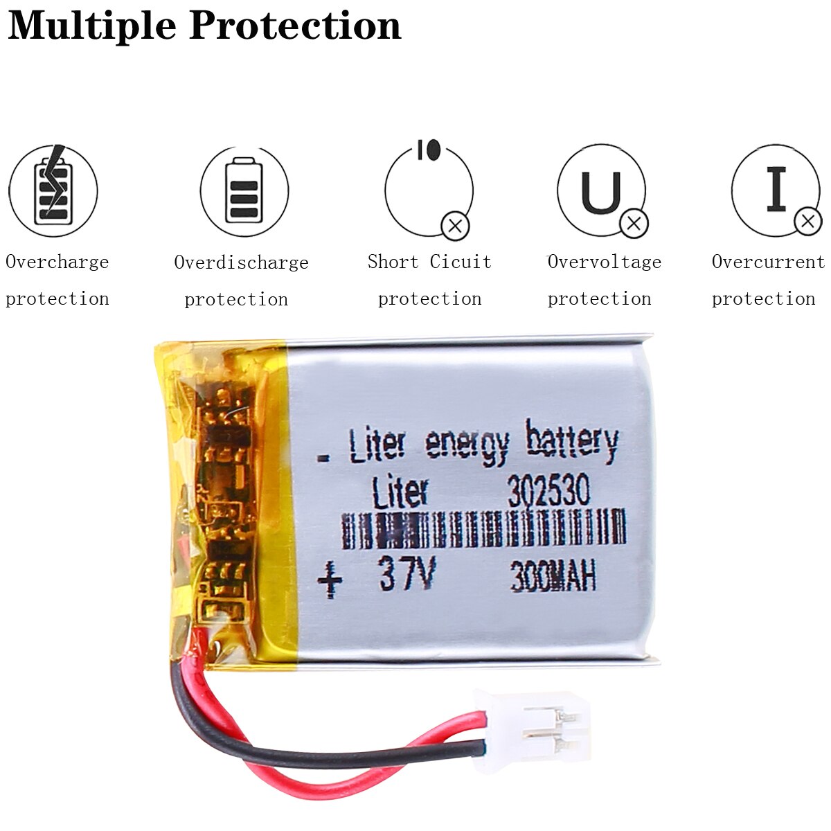 3.7V 300mAh 302530 Rechargeable Battery For MP3 MP4 mobile bluetooth GPS Toy reading pen speaker lithium-ion Lipo Battery