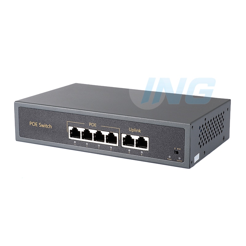 Brand 4+2 4-Port 10/100M POE Switch 60W 48V Power over Ethernet IEEE802.3af For IP Camera System Network Switch