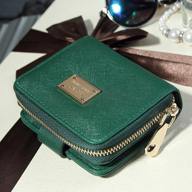 Portefeuille dame femmes sac à main pochette portefeuille court petit sac porte-carte vert noir rose PU cuir fermeture éclair portefeuilles billetera mujer