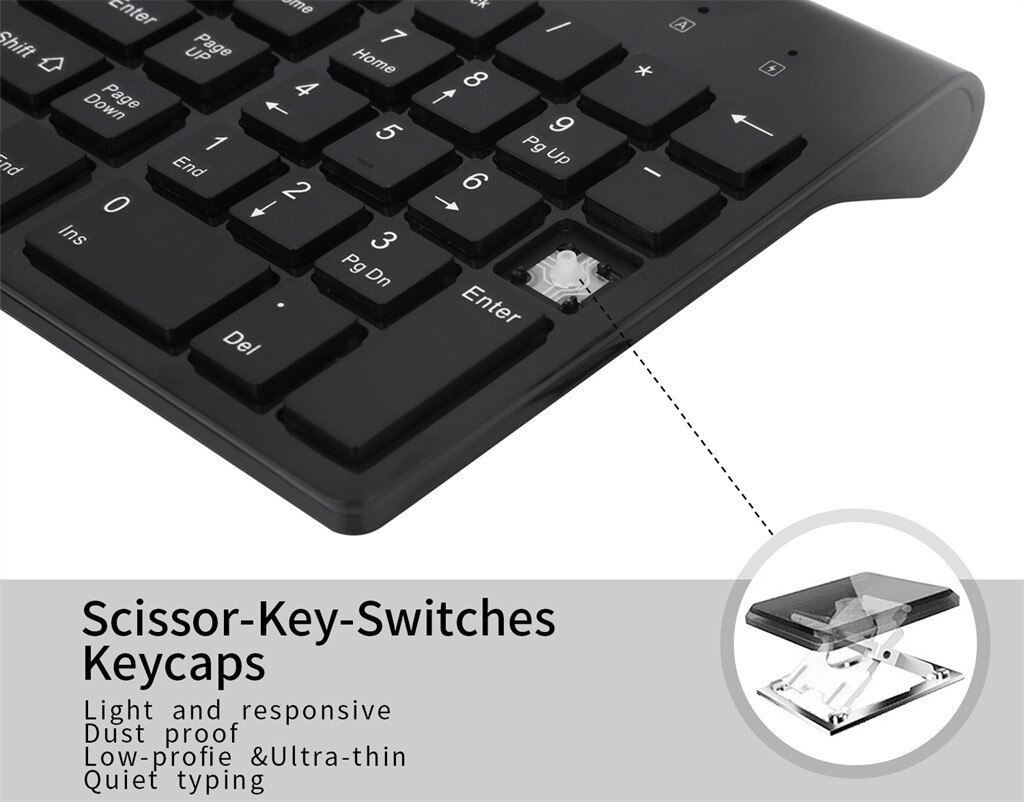 Wireless Keyboard And Mouse Set 2.4G Wireless Mini Multimedia Keyboard Combination Mouse Set For Desktop Laptop