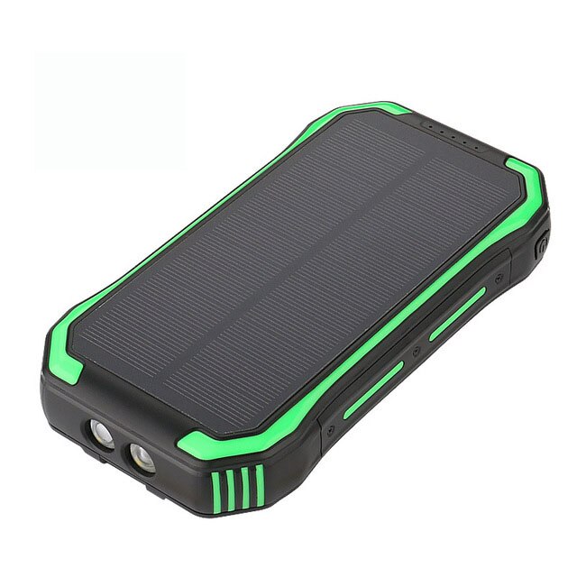30000mAh Solar Power Bank Fast Qi Wireless Charger For Powerbank External Battery Portable Poverbank Flashlight: green
