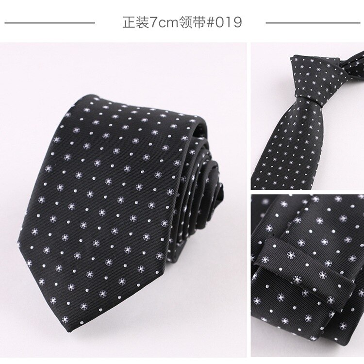 7cm slips kostym randig bankett slips brudgum man gentleman bröllopsklänning jacquard slips gravatas para homens: 019
