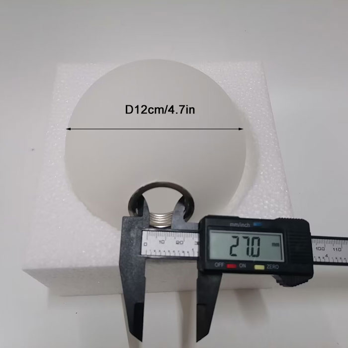 40mm 27mm Threaded Hole E27 E14 Globe Glass Lamp Shade Matte White Dome Cover Replacement for Thread Socket: Light Grey