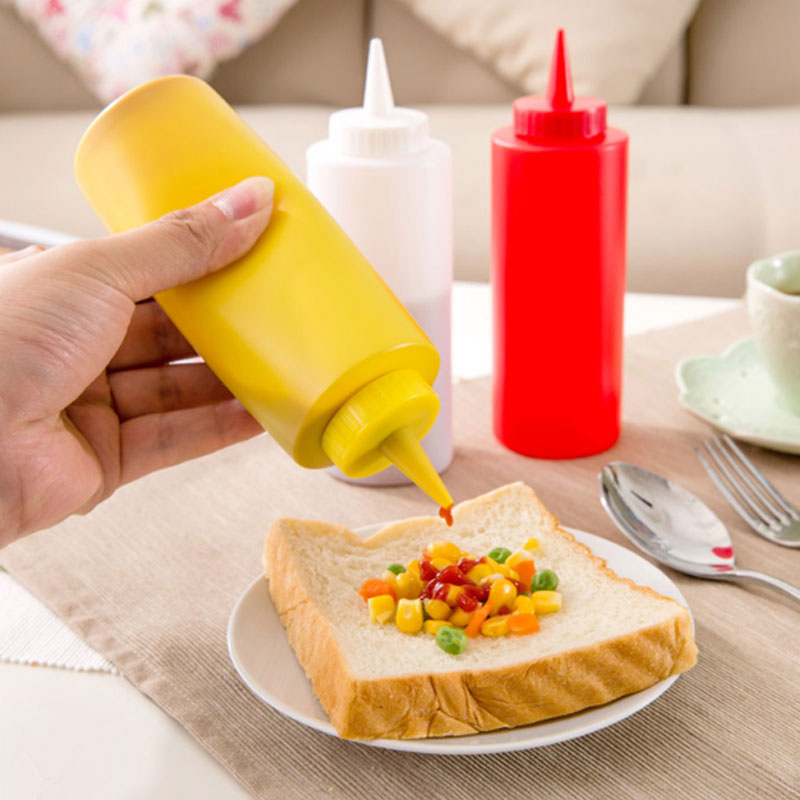 240ml/360ml pressar sallad ketchup sås flaska press dispenser cruet flaskor köketillbehör köksredskap