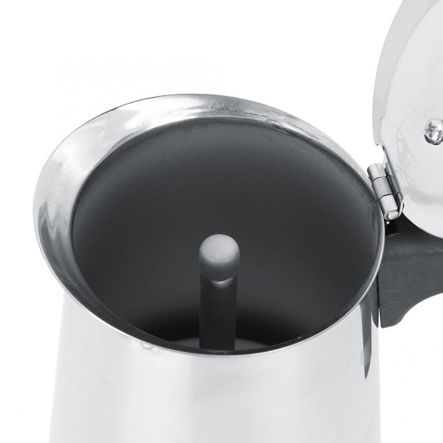 450ml rostfritt stål elektrisk spis kaffekanna bryggare värmare set eu plug 220-240v(  ) kaffe electrica