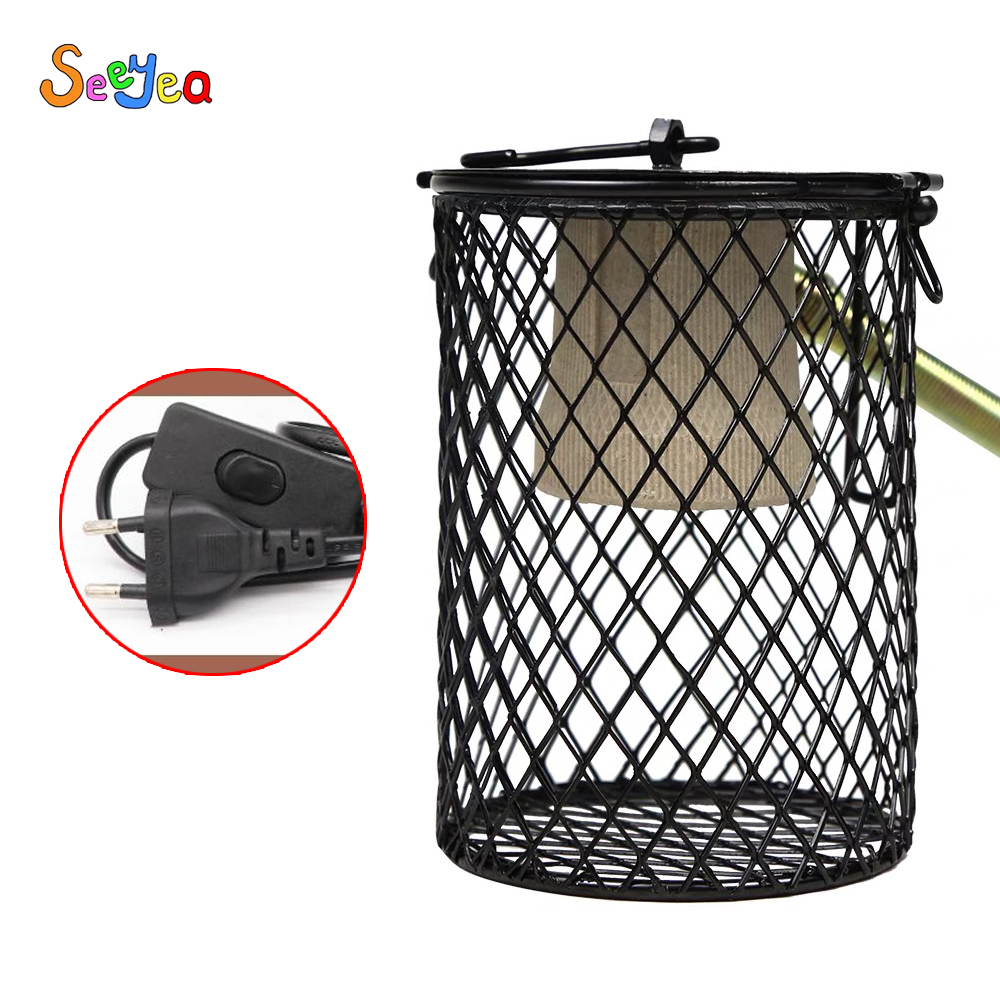 animale domestico mantenere caldo lampada riscaldante luce a infrarossi in ceramica con gabbia di sicurezza emettitore lampada di calore tartaruga serpente lucertola riscaldatore forniture per animali domestici: Lampshade-00283-1