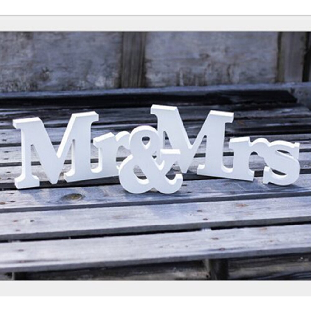 MR & MRS Wooden Letters Wedding Decoration Wedding (White)