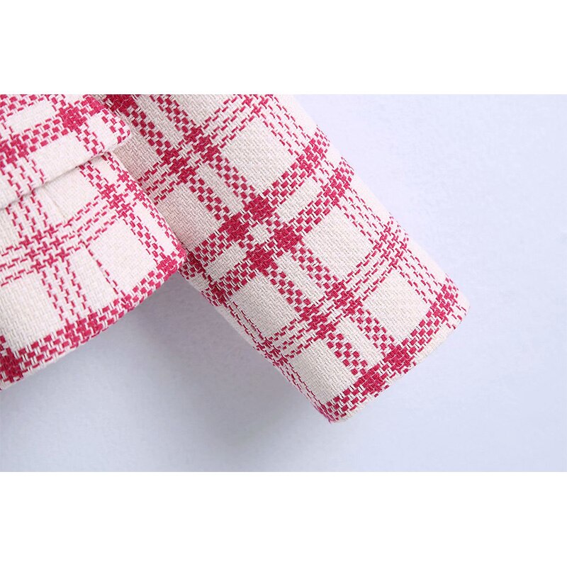 Women Two Pieces Set Checkered Textured Blazers and Short Skirt Suit Casual Chic Lady Women Outfits Suit