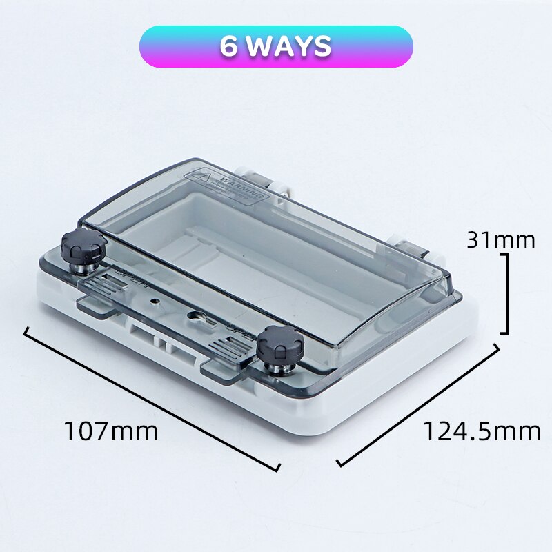 Transparent IP67 Waterproof Protective Window Cover Circuit Breaker Switch Box Protection Electric Junction Box Panel Cover: 6-Way