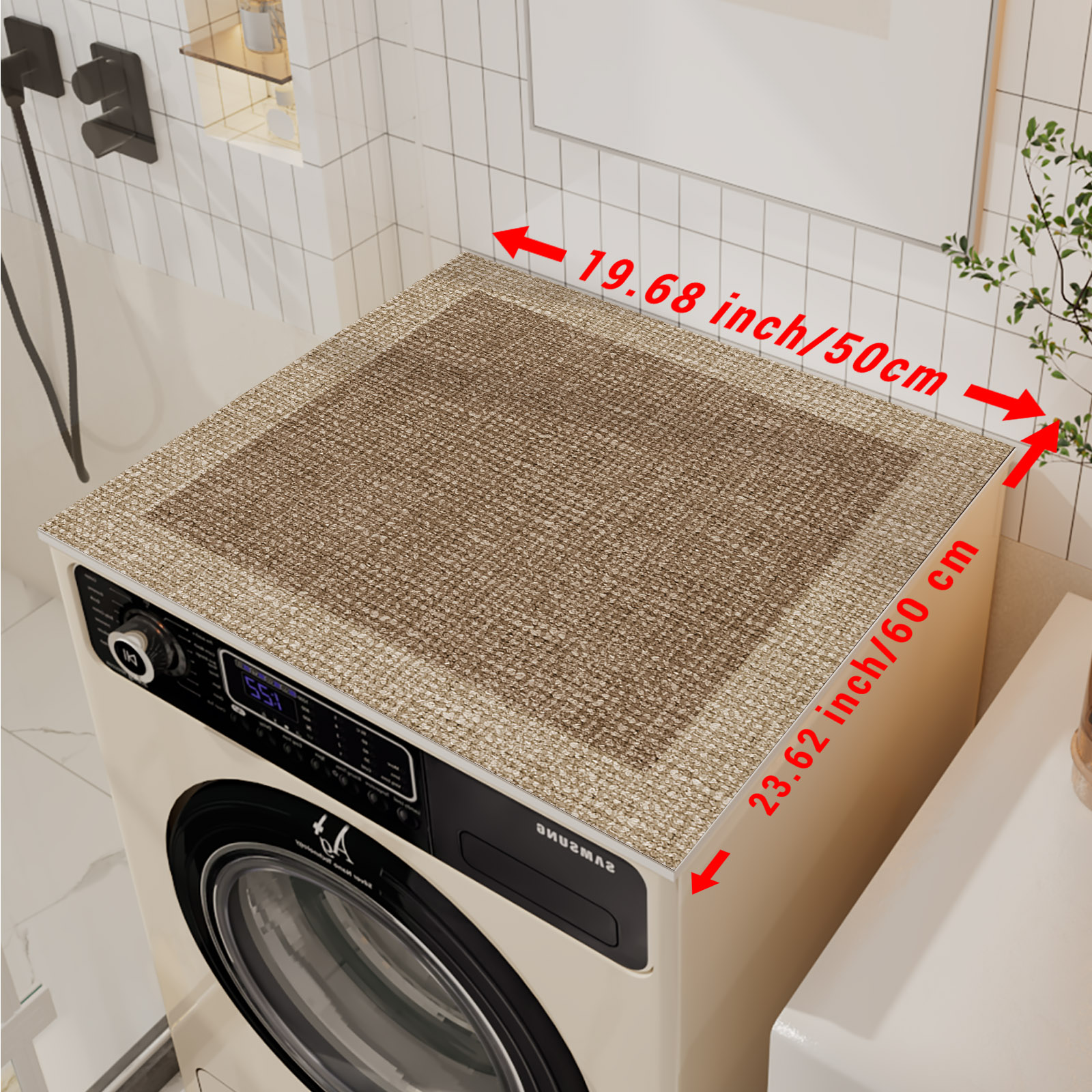 Retro Washing Machine Cover Mat Cabinet Fridge Top Dust ProtectorDrain Pad Kitchen Dish Dry Mat Microwave Oven Cover