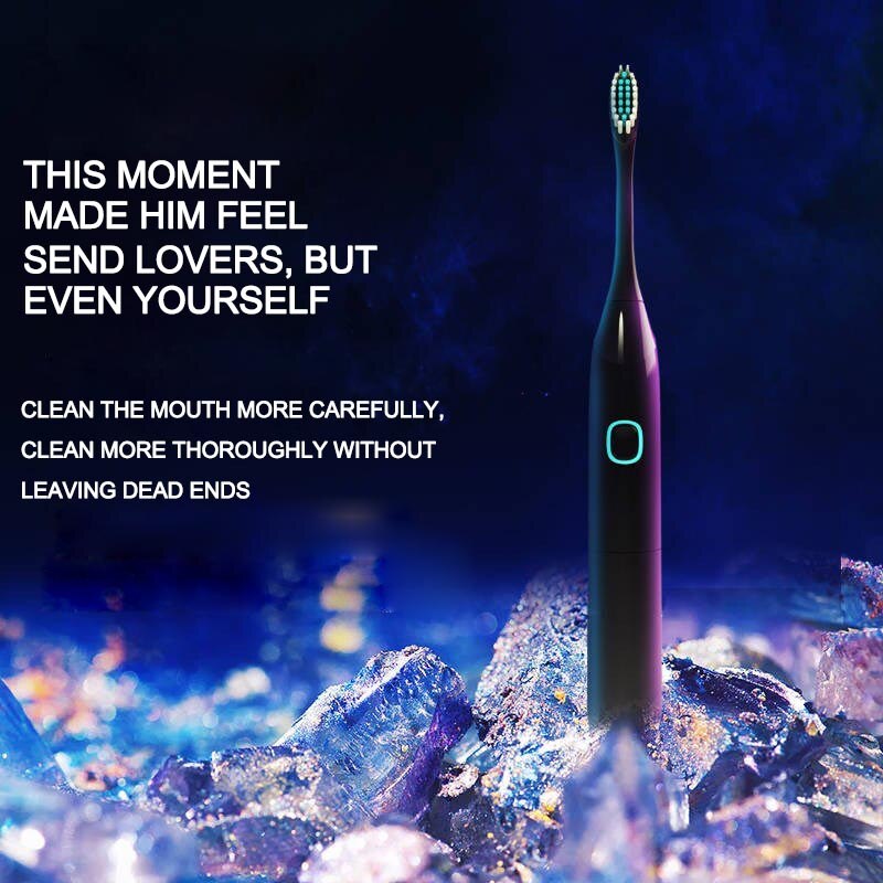 Ultrasonic Electric Toothbrush Sonic wave 360° Teeth Brush For Adult Waterproof IPX7 With 10 Brush Heads Rechargeable USB Charge