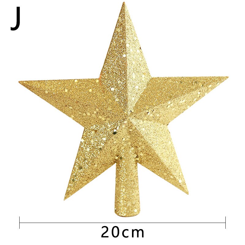 10/15/20cm juledekorationer juletræ top stjerne fem-peget stjerne vedhæng ornament til juletræ topper forsyninger: J