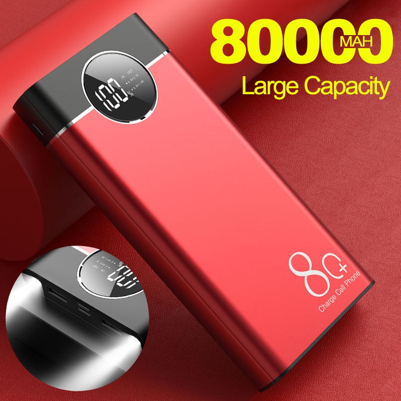 Power Bank 80000mah Portable Fast Charging Large Capacity PoverBank Double USB External Battery for Iphone Xiaomi Samsung