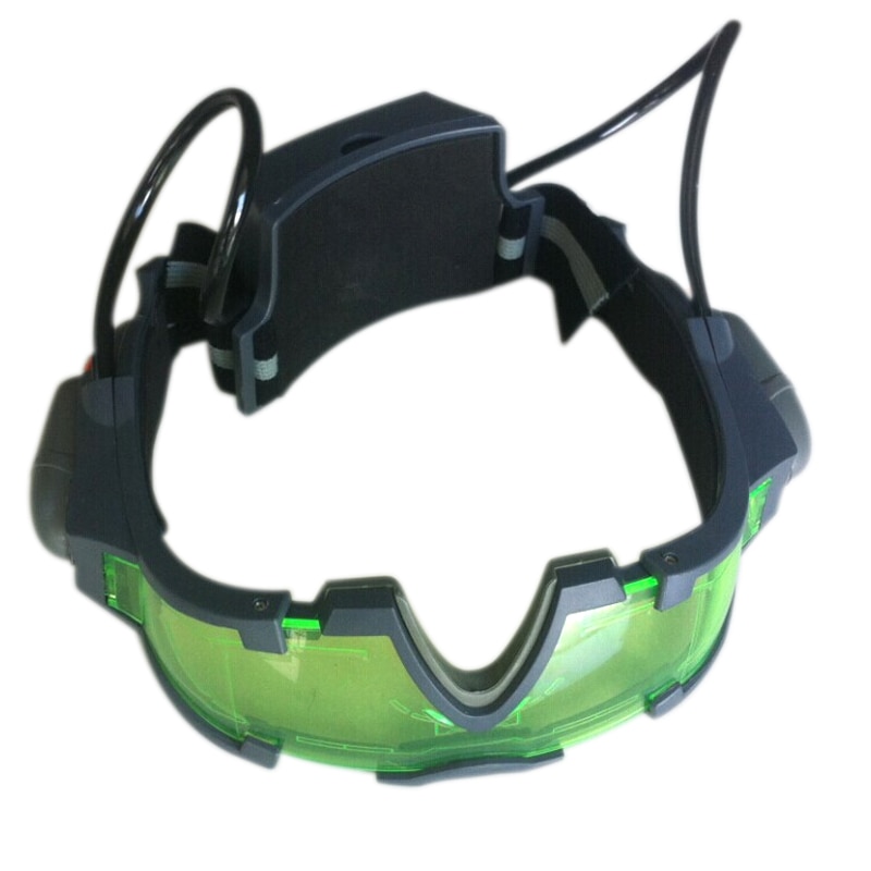 Gafas de visión nocturna con cristales tintados verdes, luces LED para accesorio de juego al aire libre, FEA889