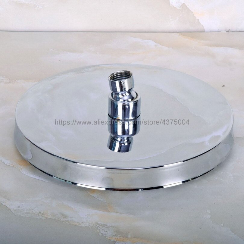 8" Antique Brass Rain Shower Head Round 2 Handles Mixer Valve Shower Faucet Set - View #8