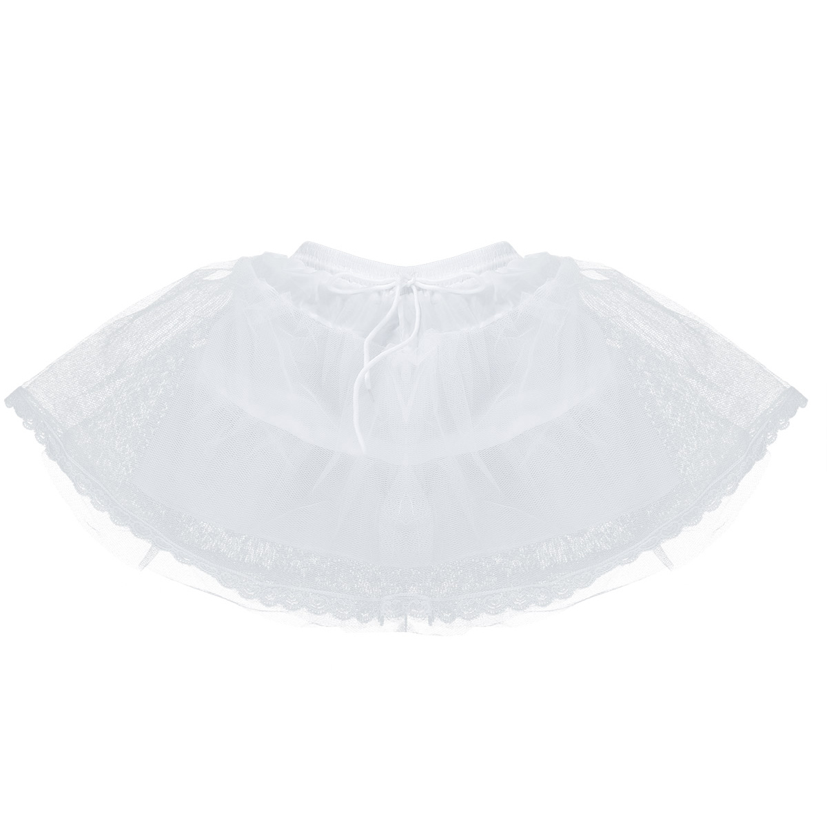 Wit Verstoorde Crinoline Bloem Meisje Jurk Rok Petticoat Kinderen Meisjes Party Kleding Onderrok A-lijn Crinoline Voor Trouwjurk